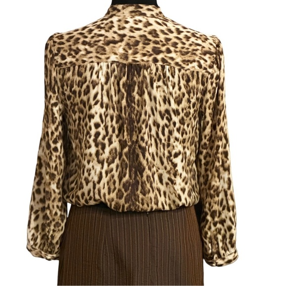 J.Crew Tie Neck Button Down Leopard Print Long Sleeve Size XS EUC - Picture 2 of 15